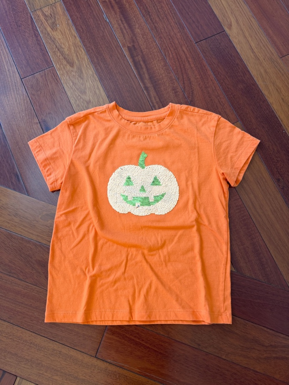 Cat & Jack Orange Pumpkin Short Sleeve Tee